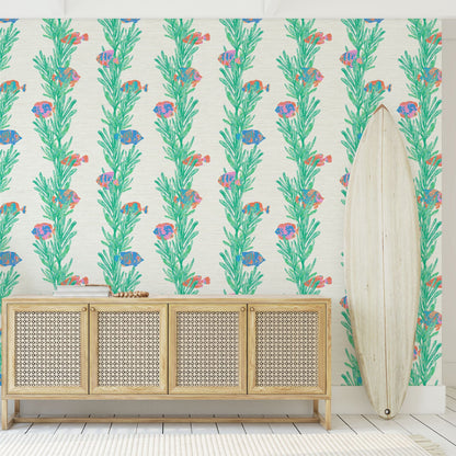 Grasscloth
Paper Weave
wallpaper
Natural
Textured
Eco-Friendly
Non-toxic
High-quality 
Sustainable
Interior Design
Bold
Custom
Tailor-made
Retro chic
Grand millennial
Maximalism 
Traditional
Dopamine decor


Tropical
Jungle
Coastal
Garden
Seaside
Seashore
Waterfront
Retreat
Relaxed beach vibes
Beach cottage
Shoreline
Oceanfront
Nautical
Cabana
preppy
fish
sea
aquatic seaweed
animals
ocean
nature inspired