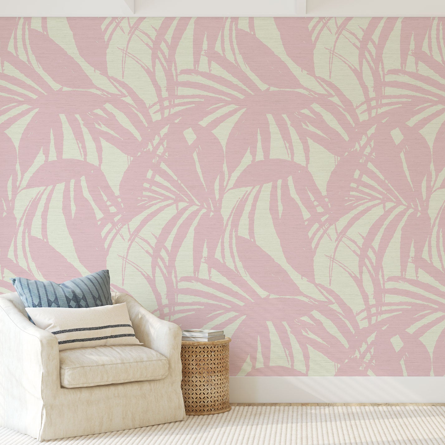 Club Paradise Palm Leaf Wallpaper