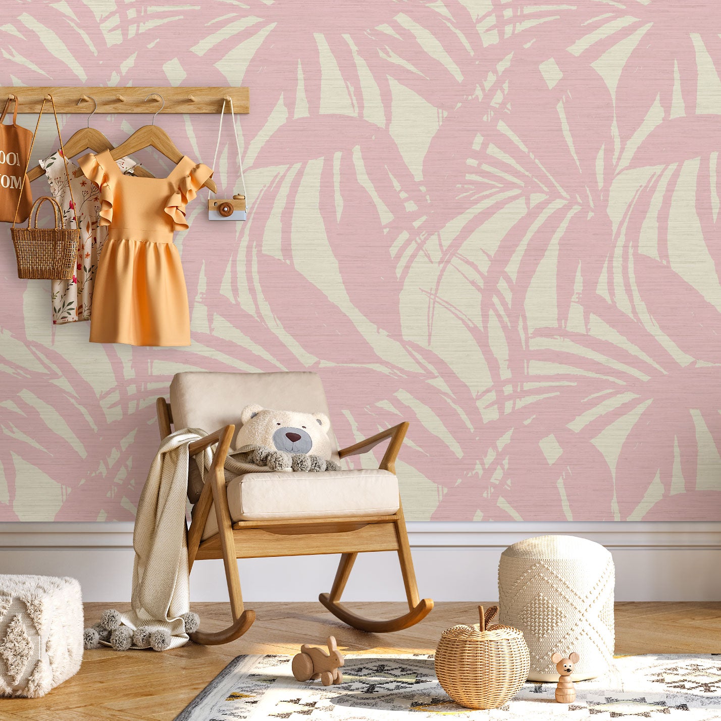 Club Paradise Palm Leaf Wallpaper