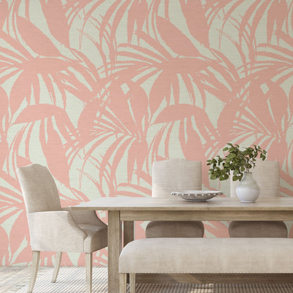 Club Paradise Palm Leaf Wallpaper