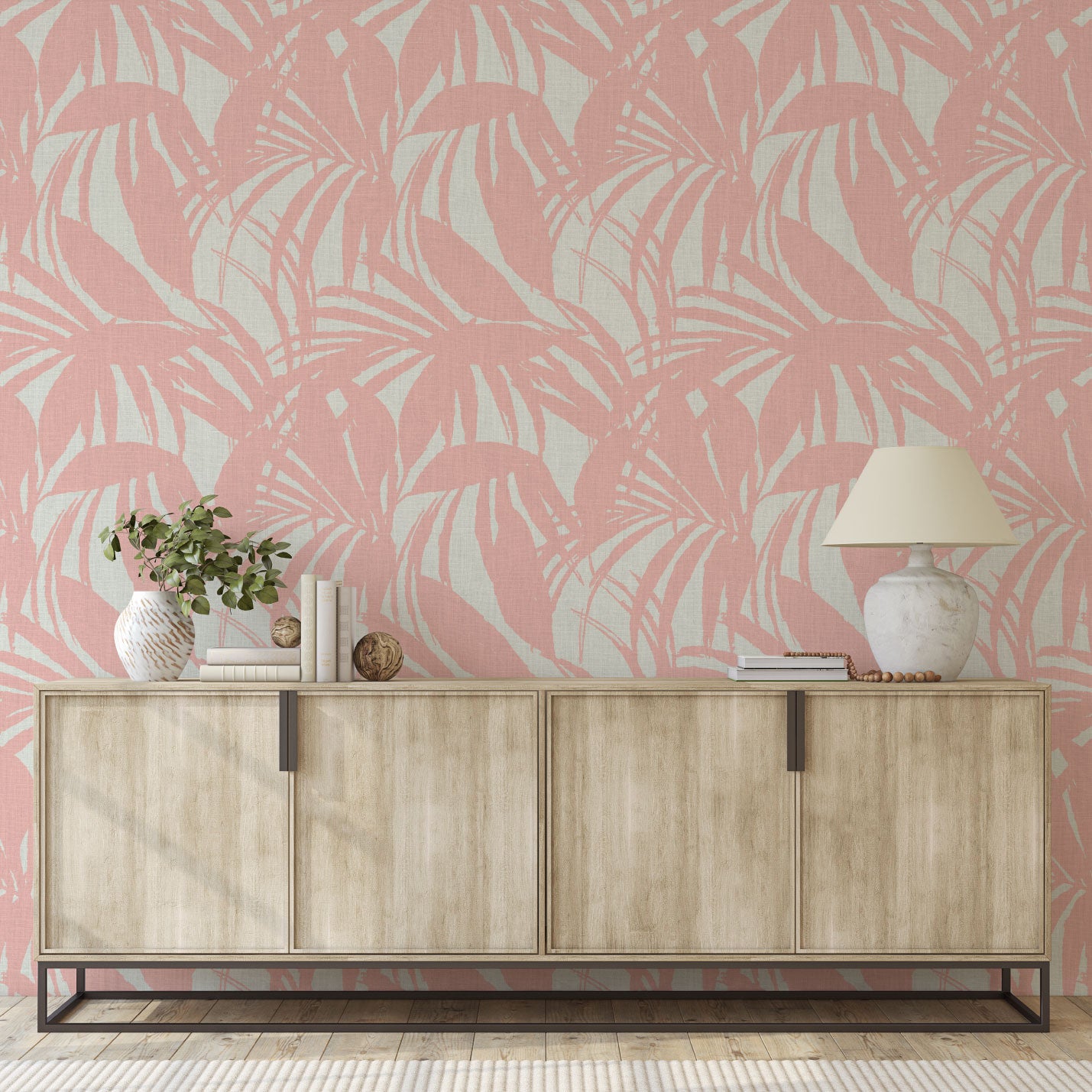 Club Paradise Palm Leaf Linen Wallpaper