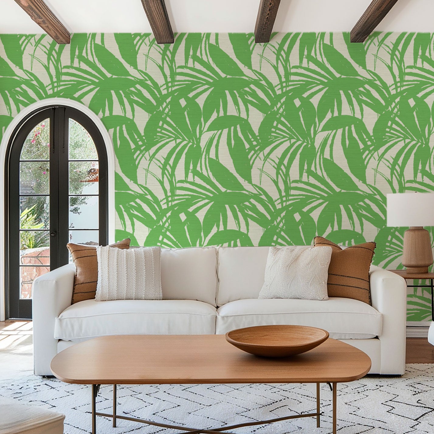 Club Paradise Palm Leaf Wallpaper