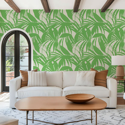 Club Paradise Palm Leaf Wallpaper