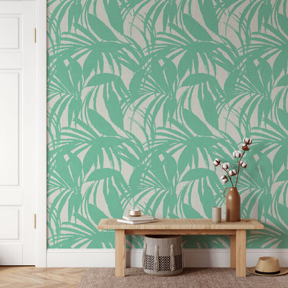 Club Paradise Palm Leaf Linen Wallpaper