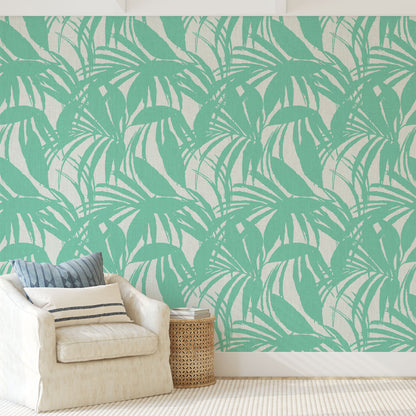 Club Paradise Palm Leaf Linen Wallpaper
