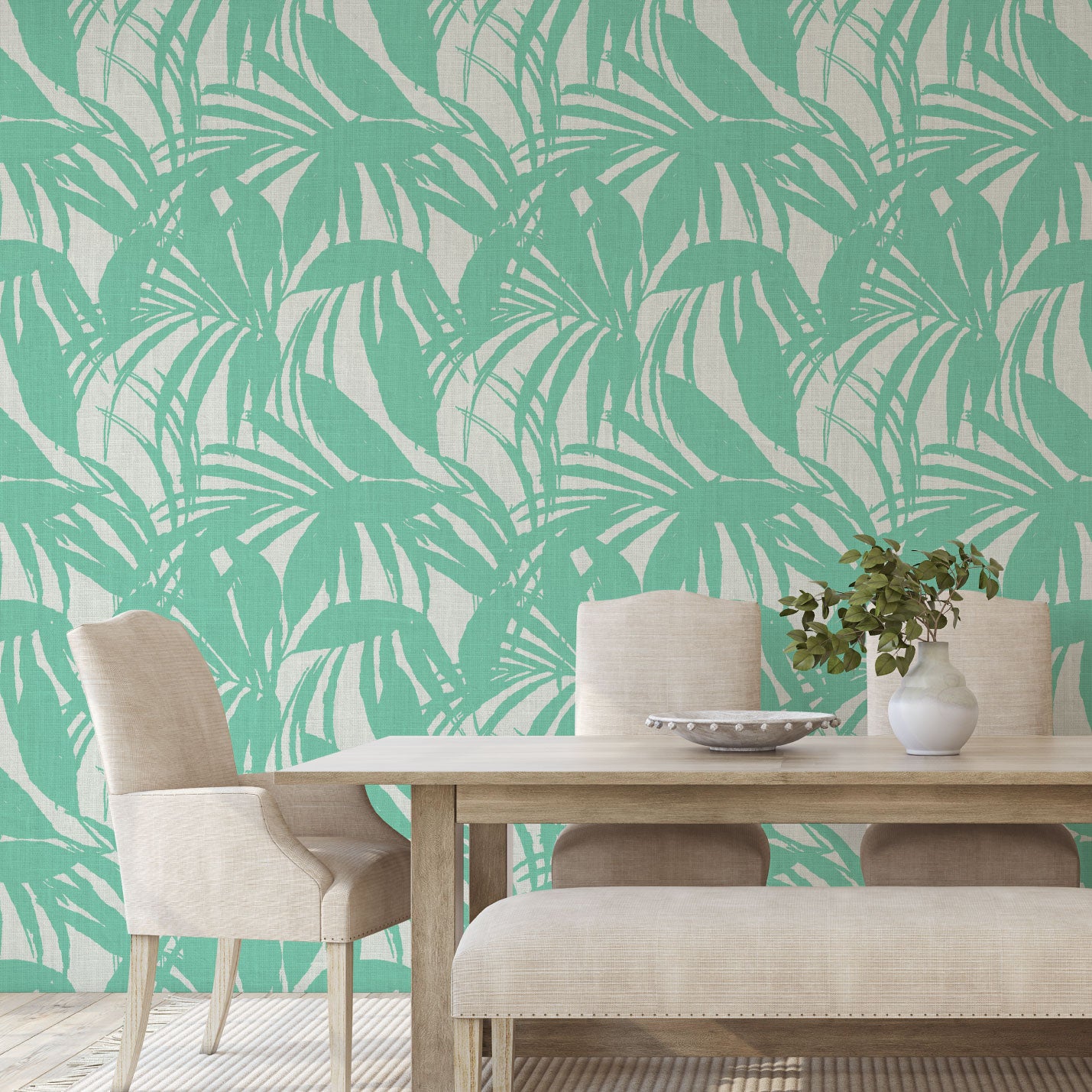 Club Paradise Palm Leaf Linen Wallpaper