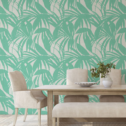 Club Paradise Palm Leaf Linen Wallpaper