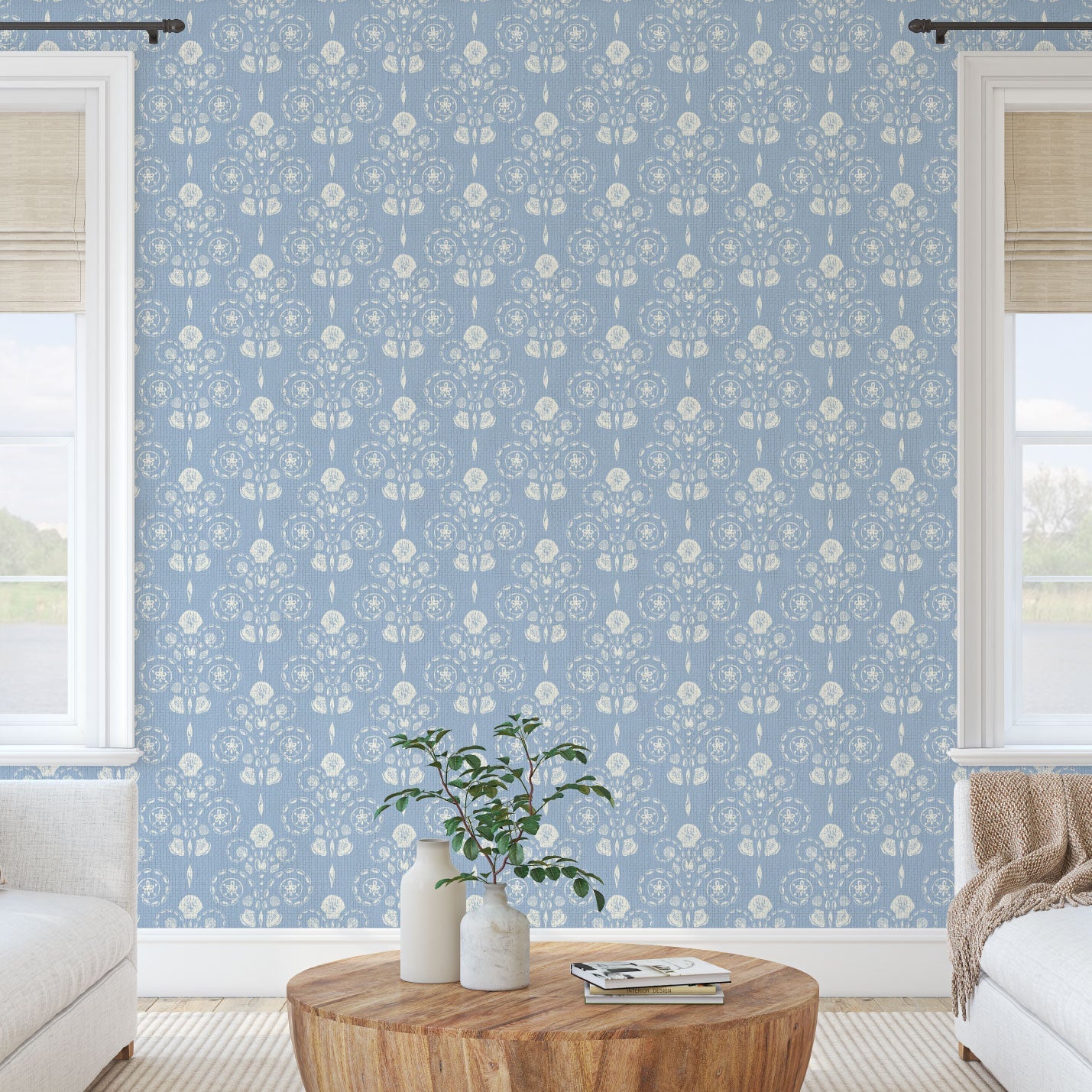 Conch Republic Seashell Wallpaper by Little Blue Designs
