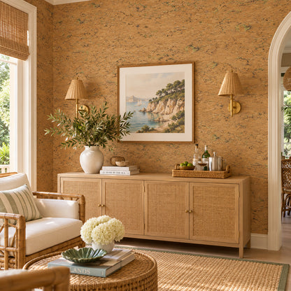 Corktail Hour Gold Fleck Natural Cork Wallpaper