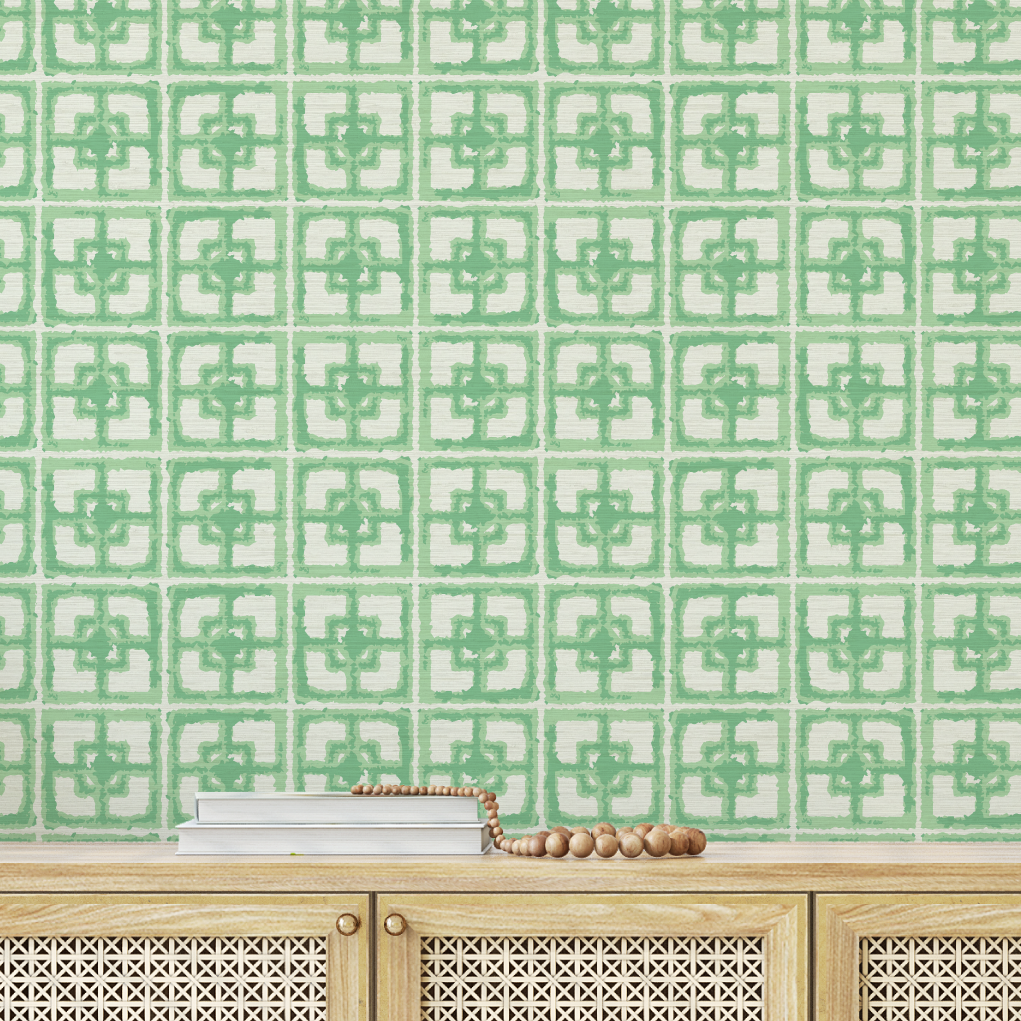 Dance Along the Edge Painted Breeze Block Wallpaper