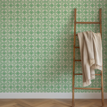 Dance Along the Edge Painted Breeze Block Wallpaper