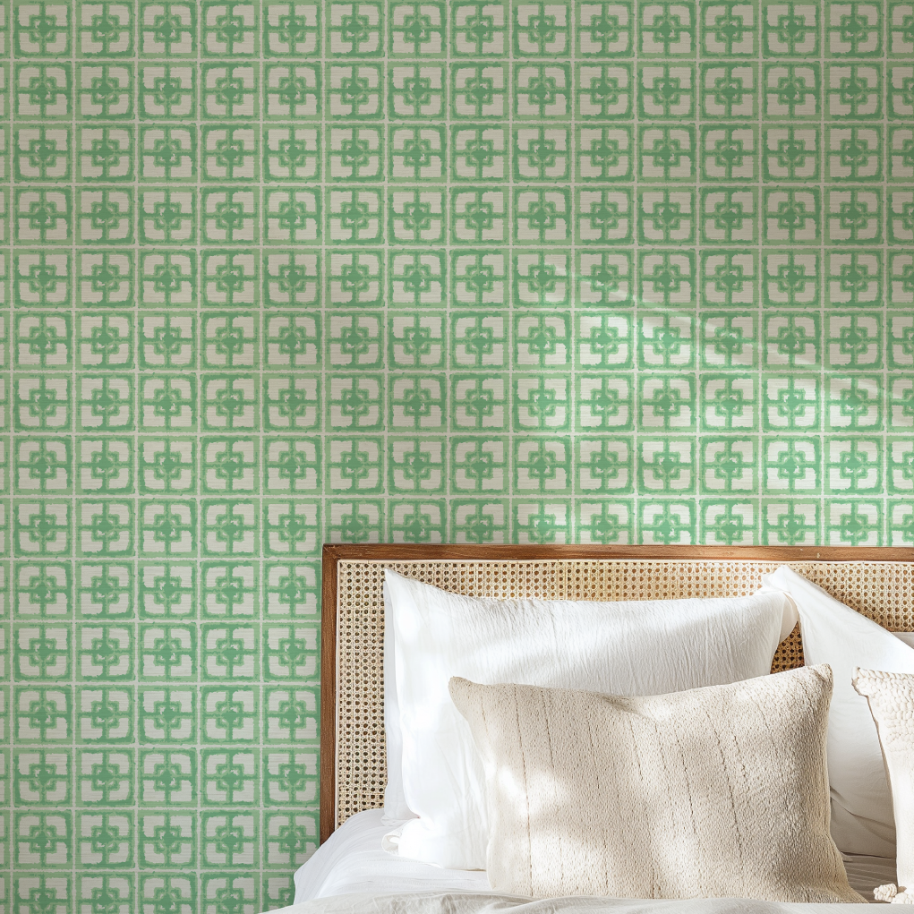 Dance Along the Edge Painted Breeze Block Wallpaper