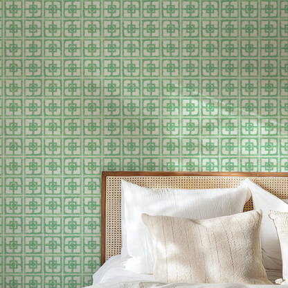 Dance Along the Edge Painted Breeze Block Wallpaper