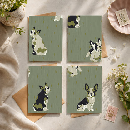 Dogs On The Run Olive Stationery Set