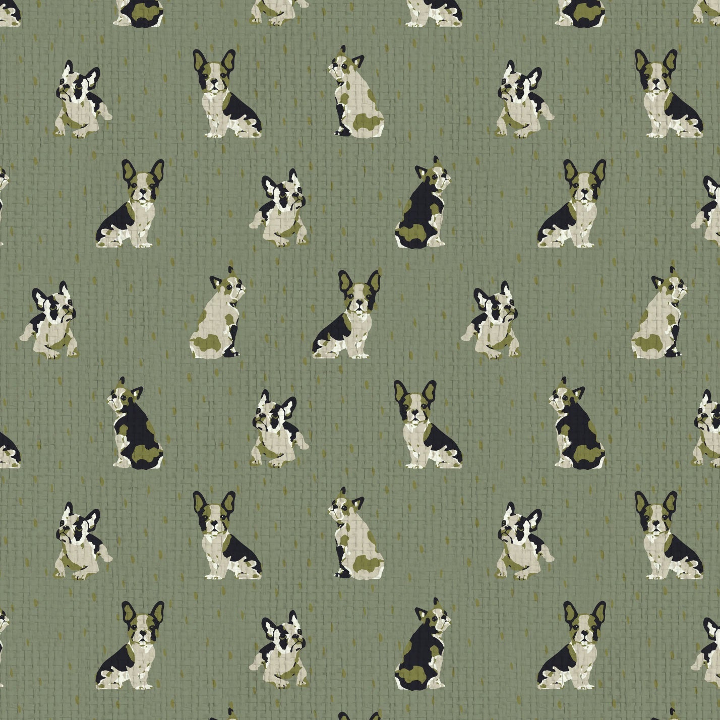 wallpaper Natural Textured Eco-Friendly Non-toxic High-quality  Sustainable Interior Design Bold Custom Tailor-made Retro chic Grandmillennial Maximalism  Traditional Dopamine decor dog animal french bulldog pouch hound kid kids playroom nursery mudroom Rustic Cabin cottage Luxury Contemporary stripe olive green paper weave