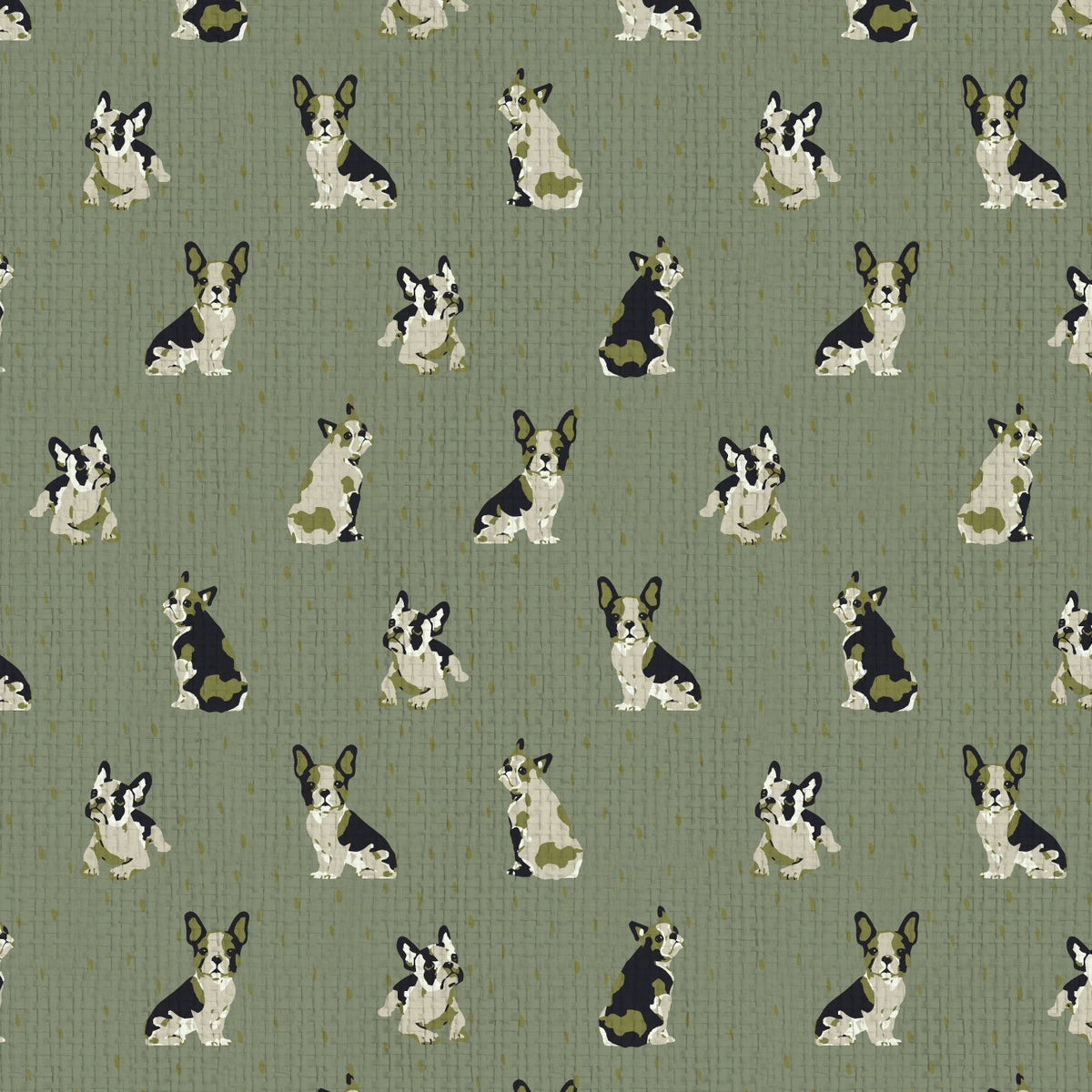 wallpaper Natural Textured Eco-Friendly Non-toxic High-quality  Sustainable Interior Design Bold Custom Tailor-made Retro chic Grandmillennial Maximalism  Traditional Dopamine decor dog animal french bulldog pouch hound kid kids playroom nursery mudroom Rustic Cabin cottage Luxury Contemporary stripe olive green paper weave