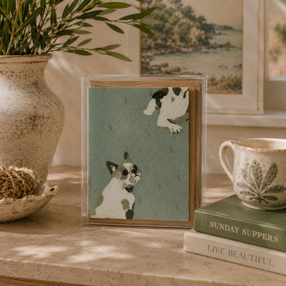 Dogs On The Run Olive Stationery Set