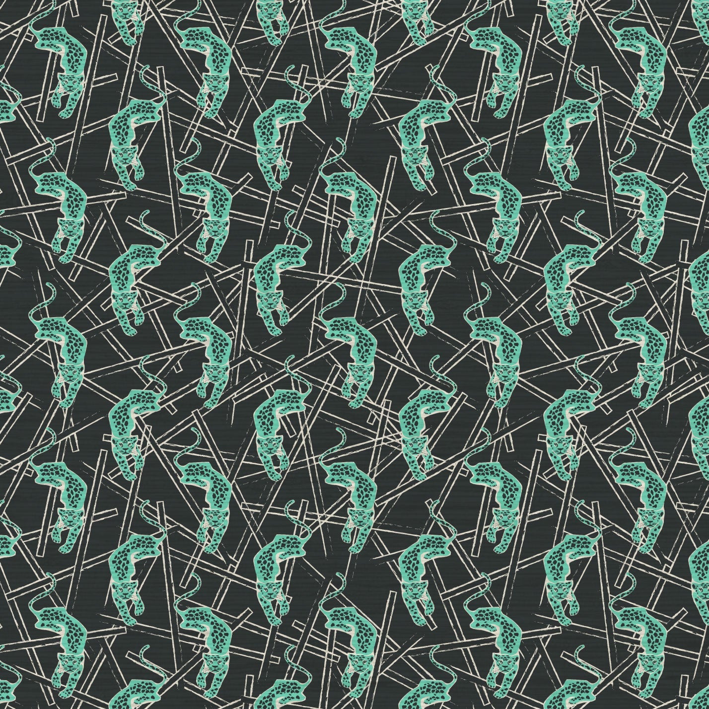 Grasscloth wallpaper Natural Textured Eco-Friendly Non-toxic High-quality  Sustainable Interior Design Bold Custom Tailor-made Retro chic Grand millennial Maximalism  Traditional Dopamine decor tropical jungle garden vacation animal cheetah black mint
