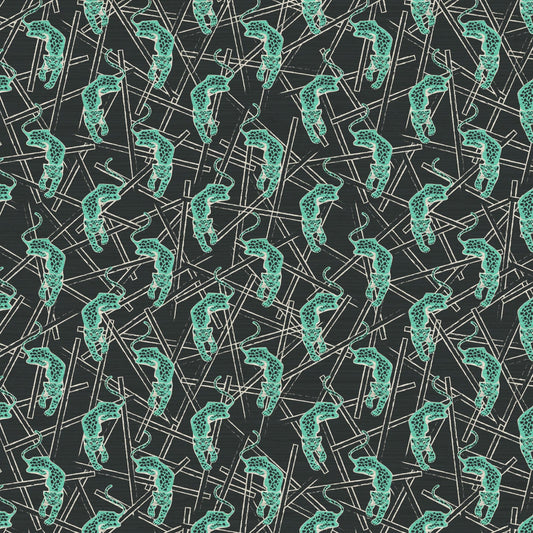 Grasscloth wallpaper Natural Textured Eco-Friendly Non-toxic High-quality  Sustainable Interior Design Bold Custom Tailor-made Retro chic Grand millennial Maximalism  Traditional Dopamine decor tropical jungle garden vacation animal cheetah black mint
