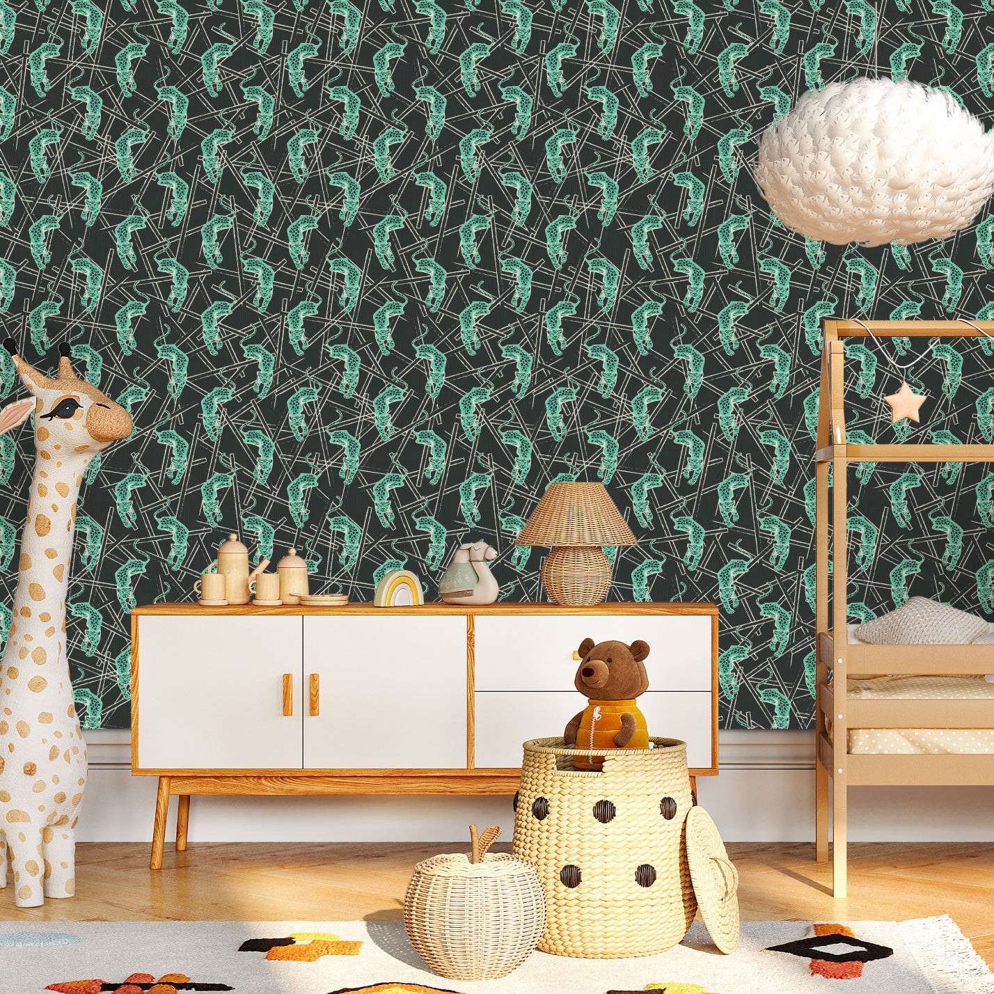 wallpaper Natural Textured Eco-Friendly Non-toxic High-quality  Sustainable Interior Design Bold Custom Tailor-made Retro chic Grand millennial Maximalism  Traditional Dopamine decor tropical jungle garden vacation animal cheetah black mint paper weave paperweave basketweave basket weave
