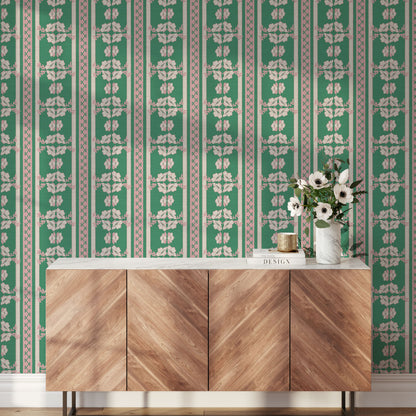 Elizabeth Vol. 2 Floral Stripe Wallpaper by June St. George