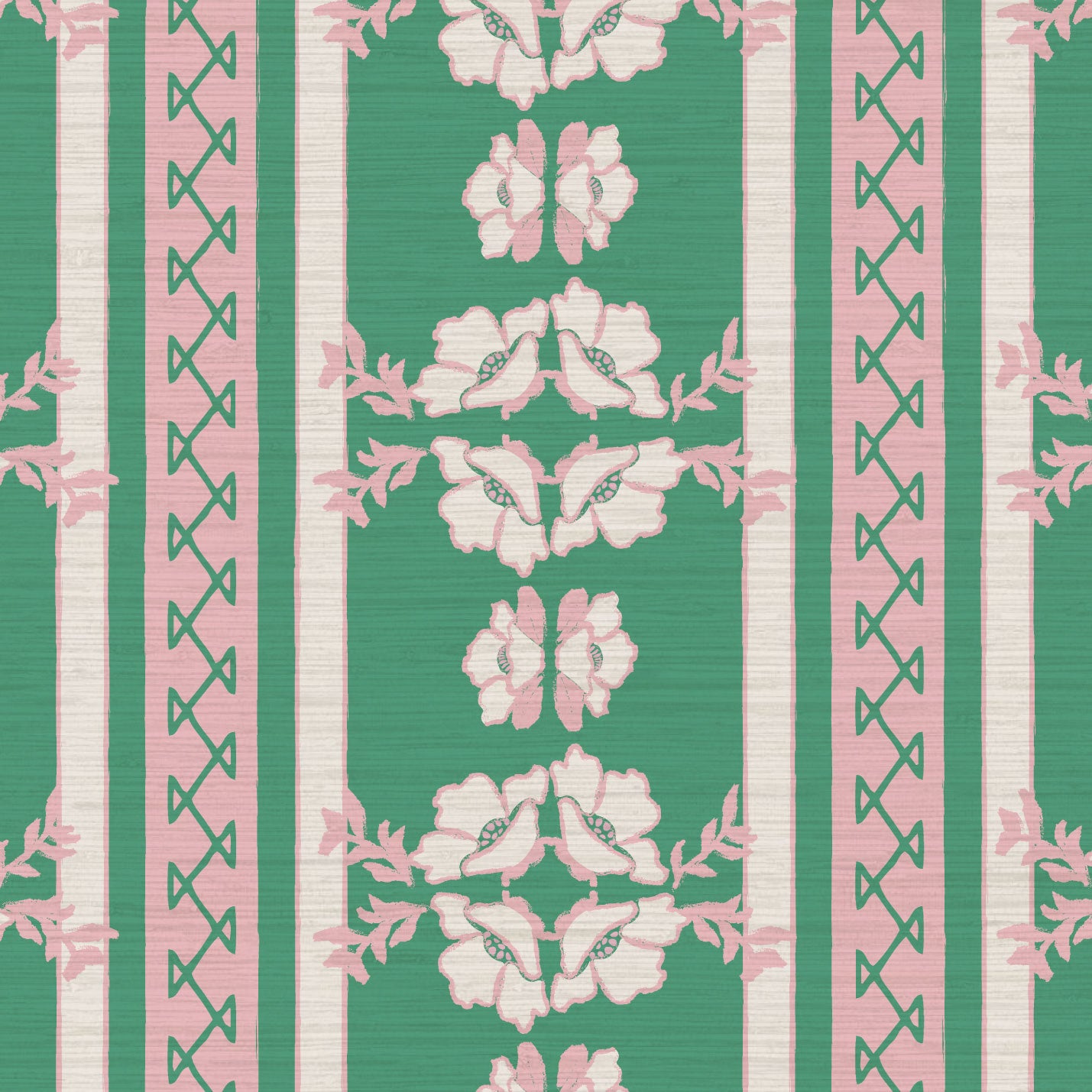 Elizabeth Vol. 2 Floral Stripe Wallpaper by June St. George