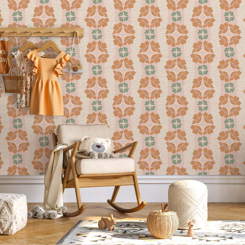 Elizabeth Vol. 1 Floral Stripe Wallpaper by June St. George