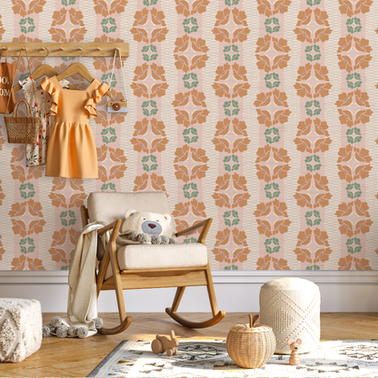 Elizabeth Vol. 1 Floral Stripe Wallpaper by June St. George