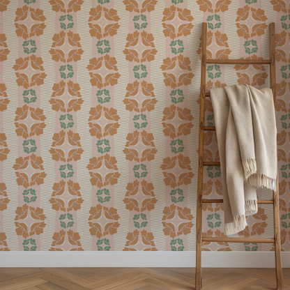 Elizabeth Vol. 1 Floral Stripe Wallpaper by June St. George