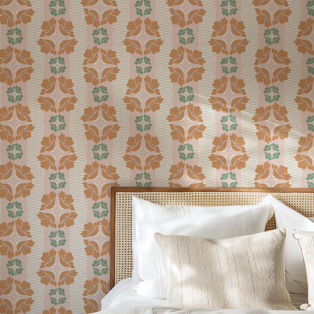 Elizabeth Vol. 1 Floral Stripe Wallpaper by June St. George