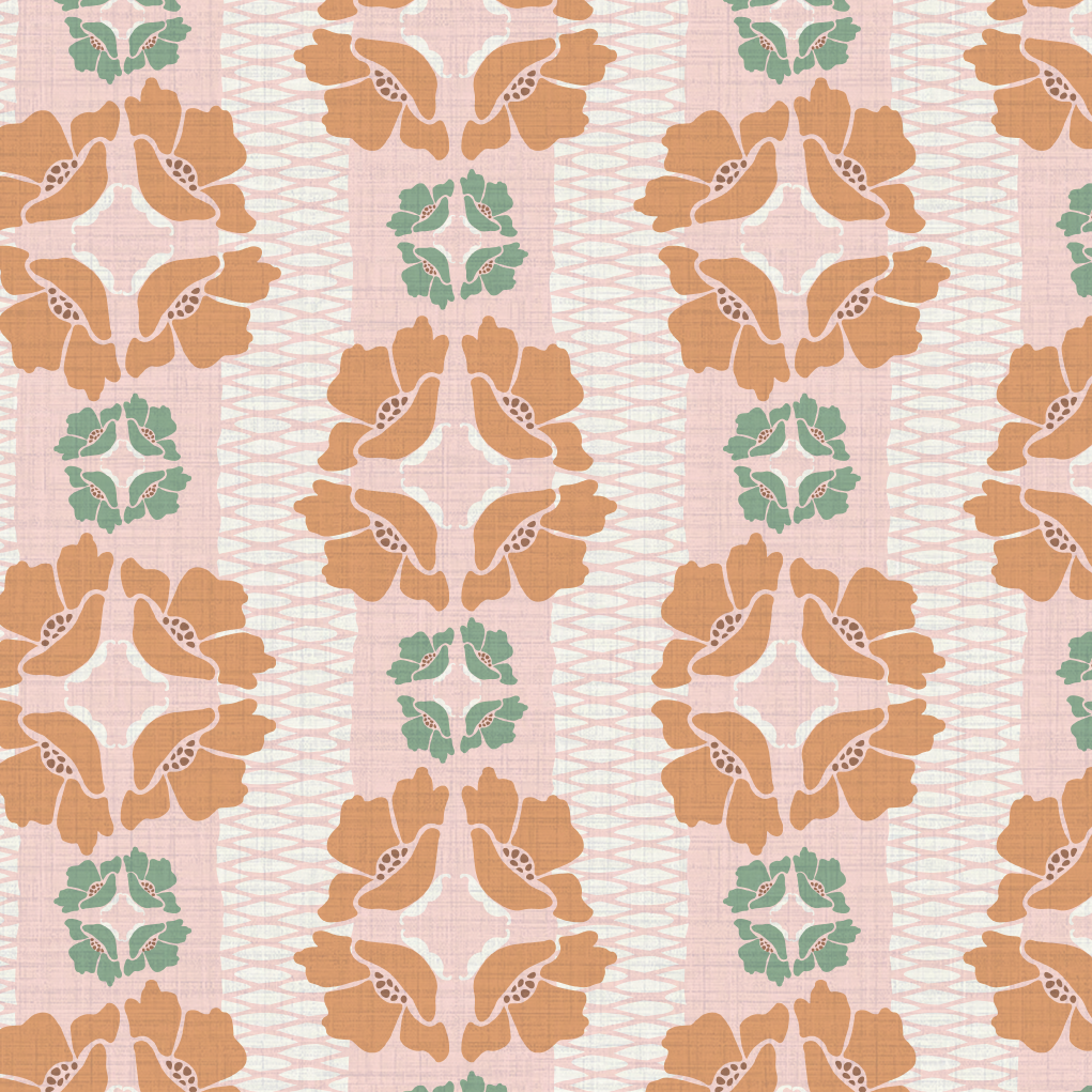 Elizabeth Vol. 1 Floral Stripe Wallpaper by June St. George
