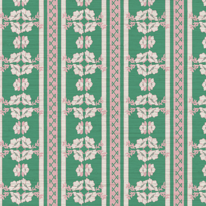 Elizabeth Vol. 2 Floral Stripe Wallpaper by June St. George