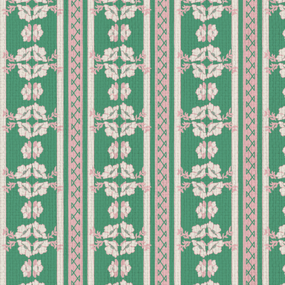 Elizabeth Vol. 2 Floral Stripe Wallpaper by June St. George