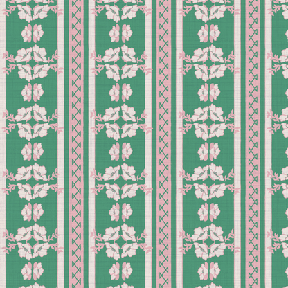 Elizabeth Vol. 2 Floral Stripe Wallpaper by June St. George