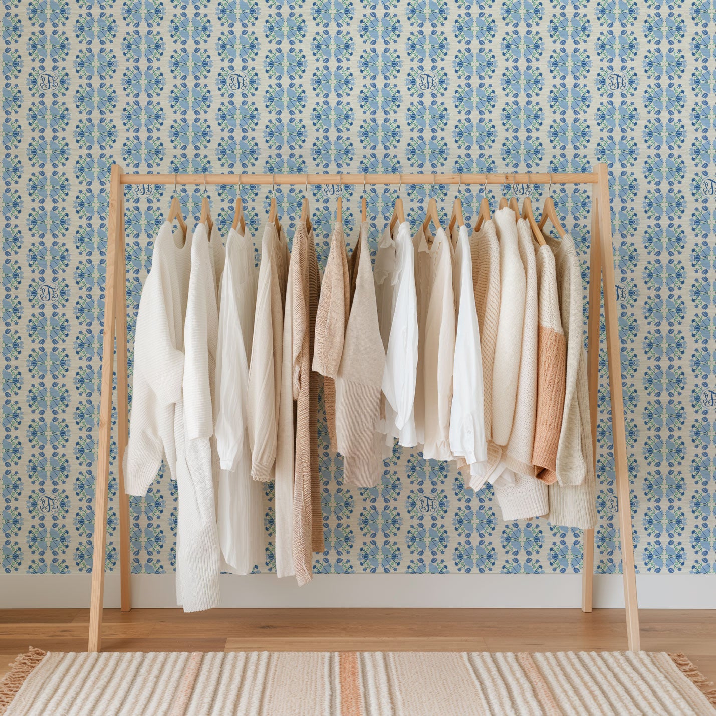 Evelyn Floral Stripe Wallpaper by June St. George