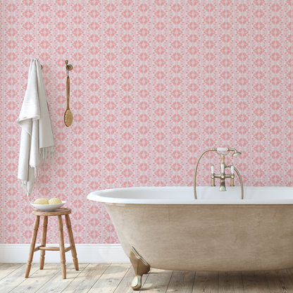 Evelyn Floral Stripe Wallpaper by June St. George