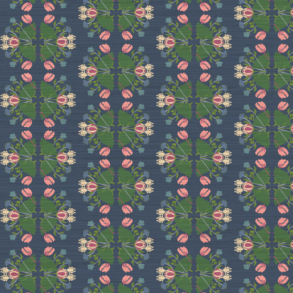 Evelyn Floral Stripe Wallpaper by June St. George