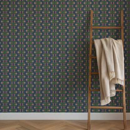 Evelyn Floral Stripe Wallpaper by June St. George