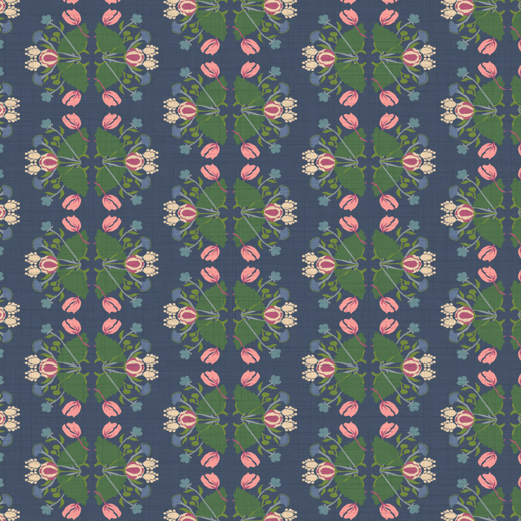 Evelyn Floral Stripe Wallpaper by June St. George