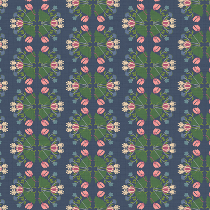 Evelyn Floral Stripe Wallpaper by June St. George
