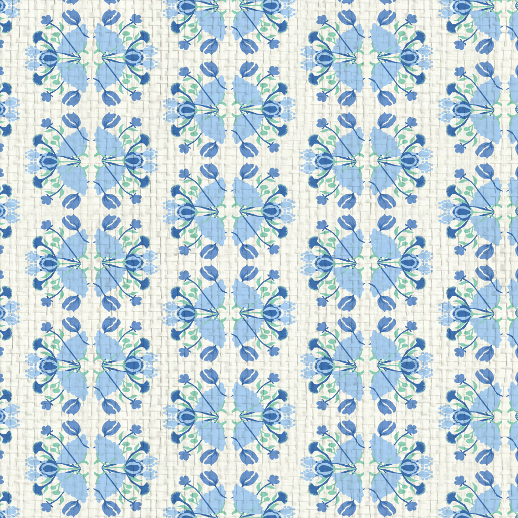 Evelyn Floral Stripe Wallpaper by June St. George