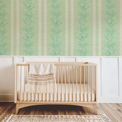Fern Line Botanical Stripe Wallpaper