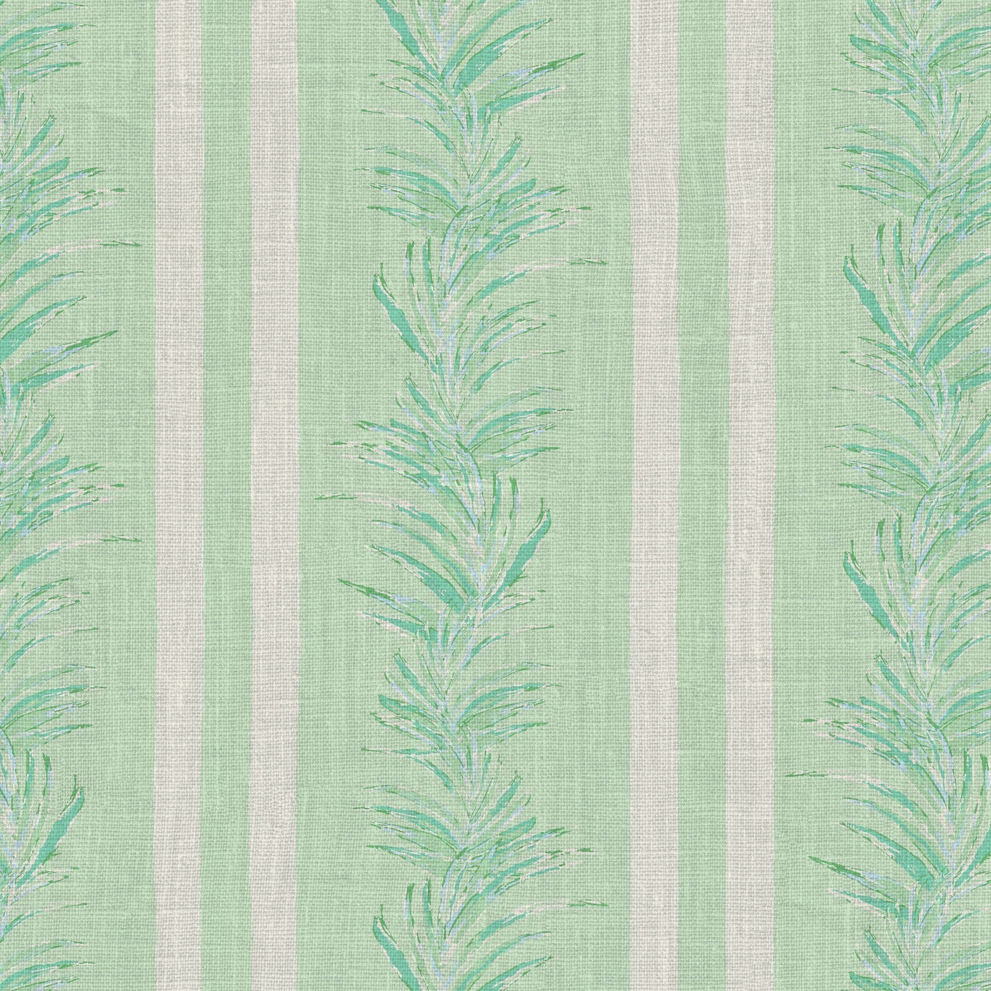 wallpaper Natural Textured Eco-Friendly Non-toxic High-quality Sustainable Interior Design Bold Custom Tailor-made Retro chic Grand millennial Maximalism Traditional Dopamine decor Tropical Jungle Coastal Garden Seaside Seashore Waterfront Vacation home styling Retreat Relaxed beach vibes Beach cottage Shoreline Oceanfront Nautical Cabana preppy Cottage core Countryside Vintage vertical stripe cabana leaf palm green mint white linen