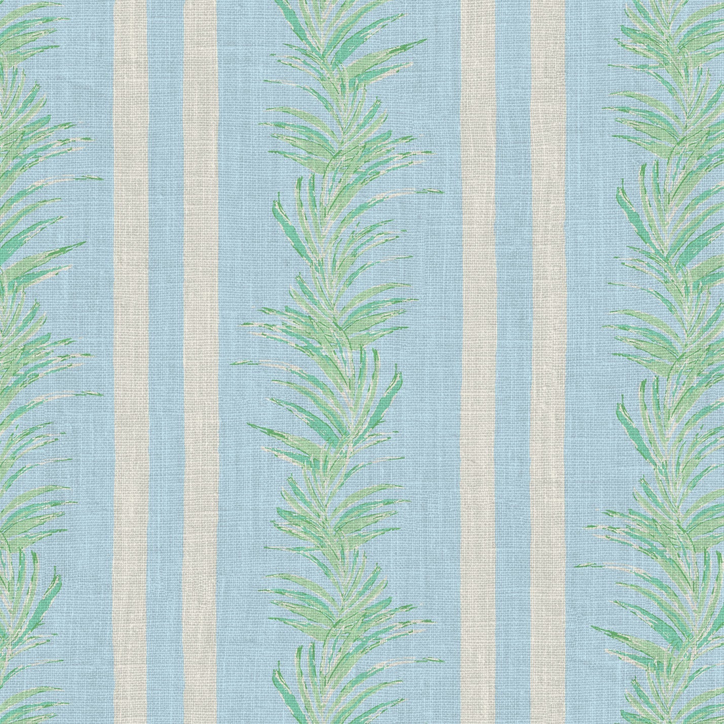 wallpaper Natural Textured Eco-Friendly Non-toxic High-quality Sustainable Interior Design Bold Custom Tailor-made Retro chic Grand millennial Maximalism Traditional Dopamine decor Tropical Jungle Coastal Garden Seaside Seashore Waterfront Vacation home styling Retreat Relaxed beach vibes Beach cottage Shoreline Oceanfront Nautical Cabana preppy Cottage core Countryside Vintage vertical stripe cabana leaf palm green mint white linen french light blue