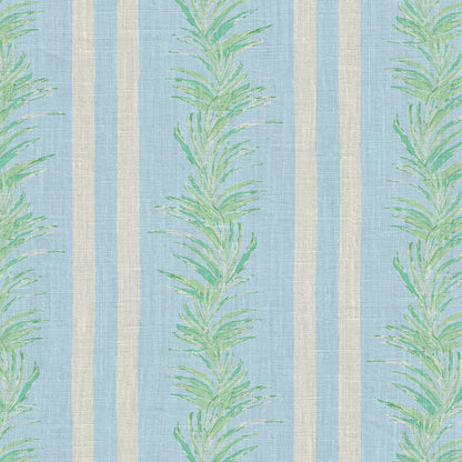 Fern Line Botanical Stripe Linen Wallpaper