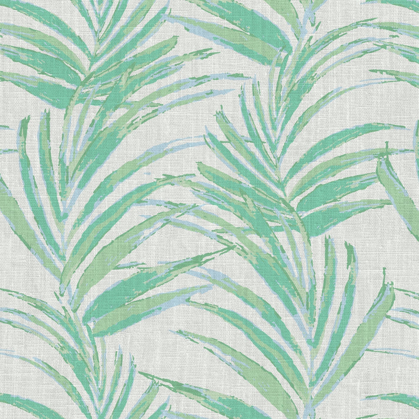printed wallpaper of linear twisted palm leaves vertical oversized stripes Grasscloth Natural Textured Eco-Friendly Non-toxic High-quality Sustainable practices Sustainability Interior Design Wall covering Bold Wallpaper Custom Tailor-made Retro chic Tropical jungle beverly hills hilton hotel palm print garden botanical Coastal Seashore Waterfront Vacation home styling Retreat Relaxed beach vibes Beach cottage Shoreline beverly hills hotel ocean blue sky light baby pastel green mint sage linen