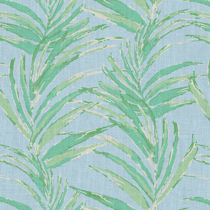 printed wallpaper of linear twisted palm leaves vertical oversized stripes Grasscloth Natural Textured Eco-Friendly Non-toxic High-quality Sustainable practices Sustainability Interior Design Wall covering Bold Wallpaper Custom Tailor-made Retro chic Tropical jungle beverly hills hilton hotel palm print garden botanical Coastal Seashore Waterfront Vacation home styling Retreat Relaxed beach vibes Beach cottage Shoreline beverly hills hotel ocean blue sky light baby pastel green mint sage linen