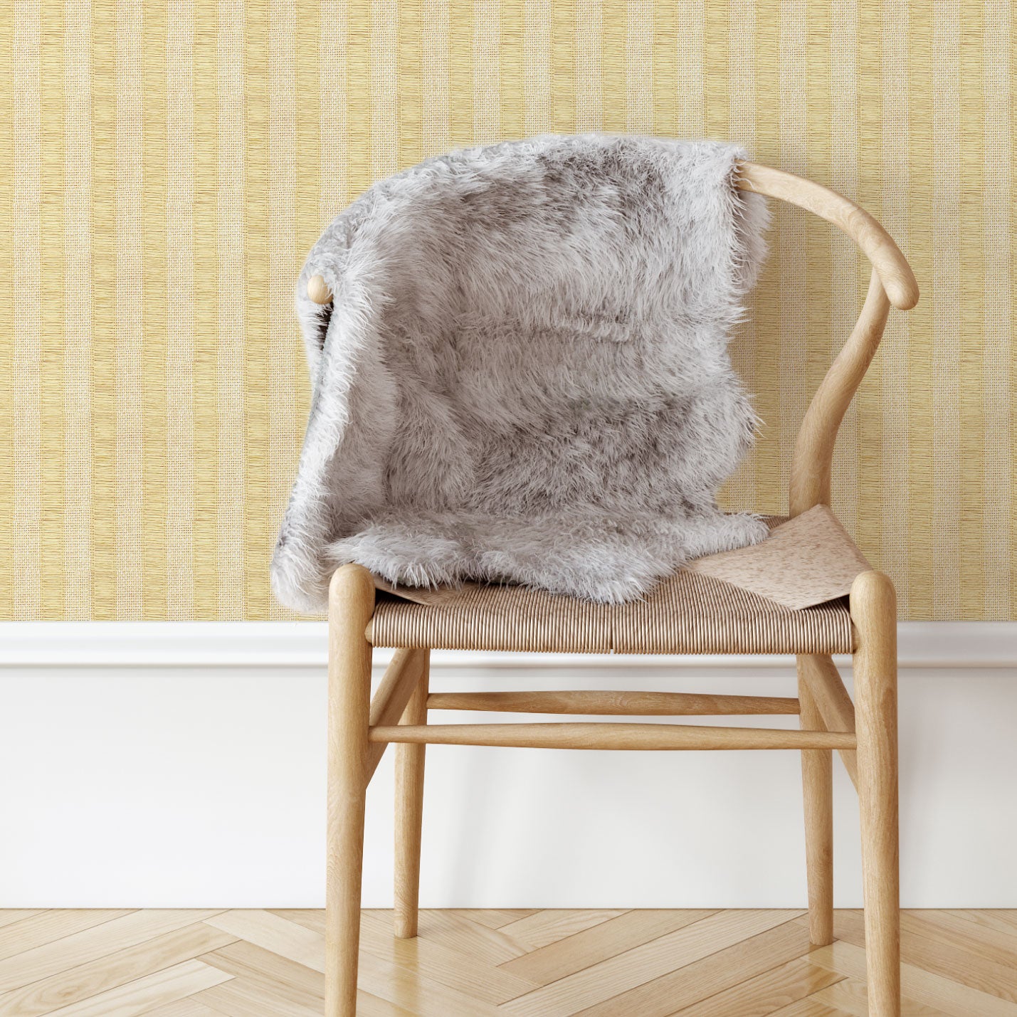 Florida Straights Natural Stripe Textured Paperweave Wallpaper
