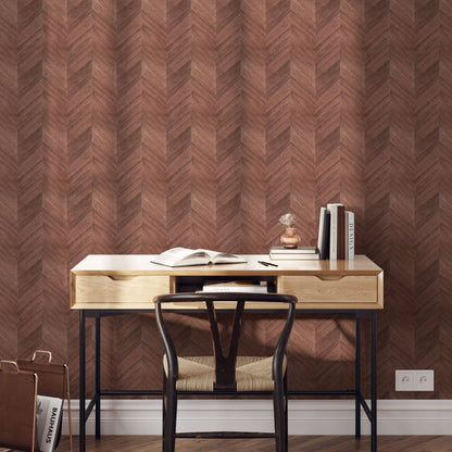 wallpaper Natural Textured Eco-Friendly Non-toxic High-quality Sustainable Interior Design Bold Custom Tailor-made Retro chic Vacation home styling Retreat Relaxed beach vibes Beach cottage Shoreline Oceanfront Nautical Rustic Cabin cottage Luxury Contemporary Bespoke wood grain veneer chevron stripe dark brown office veneer