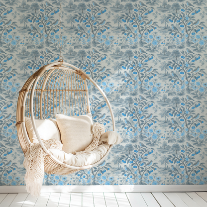 Free Bird Cherry Tree Toile Wallpaper
